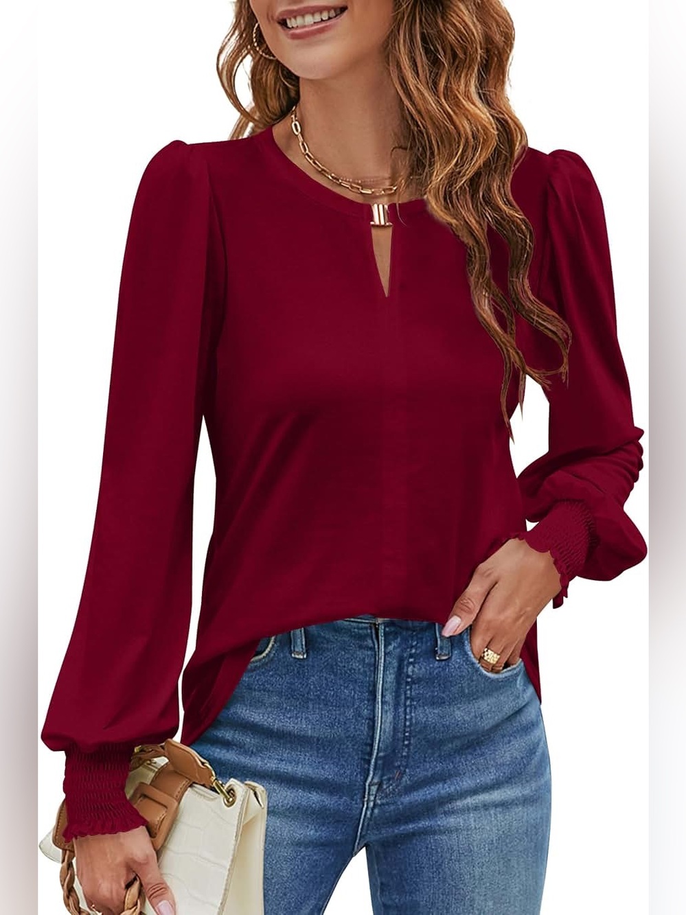 Blooming Jelly Knit Long Sleeve Round Neckline Blouse - NWT
